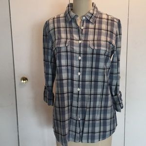 Tommy Hilfiger 3/4” Sleeve Plaid Button-down